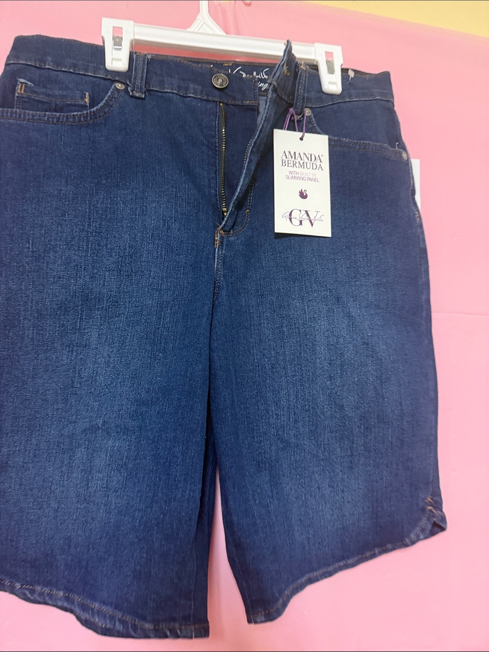 Gloria Vanderbilt Dark Blue Relaxed Fit Jeans Shorts